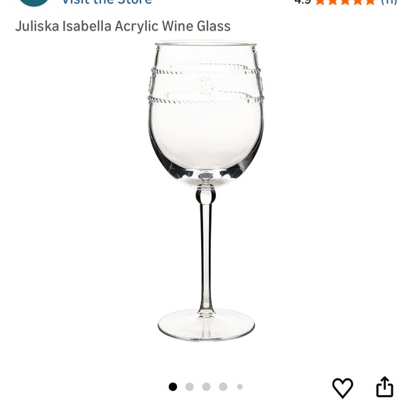 NEW Juliska Clear Rope-Band Acrylic Wine Glass - set of 4
